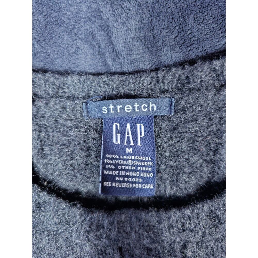 Vintage Gap Sweater Womens M Dark Grey Lambs Wool Cable Knit Crew Neck Jumper - Picture 3 of 6
